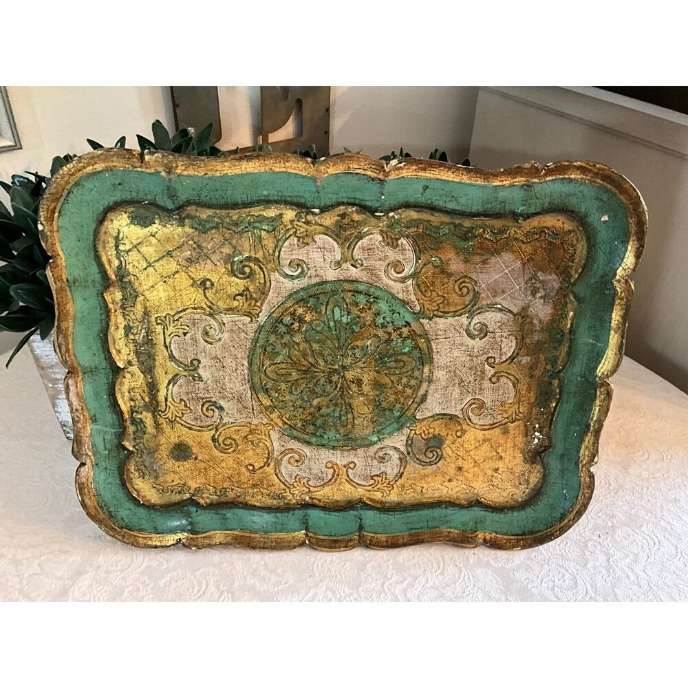 Vintage Italian Florentine tray made in Italy Hollywood Regency tray